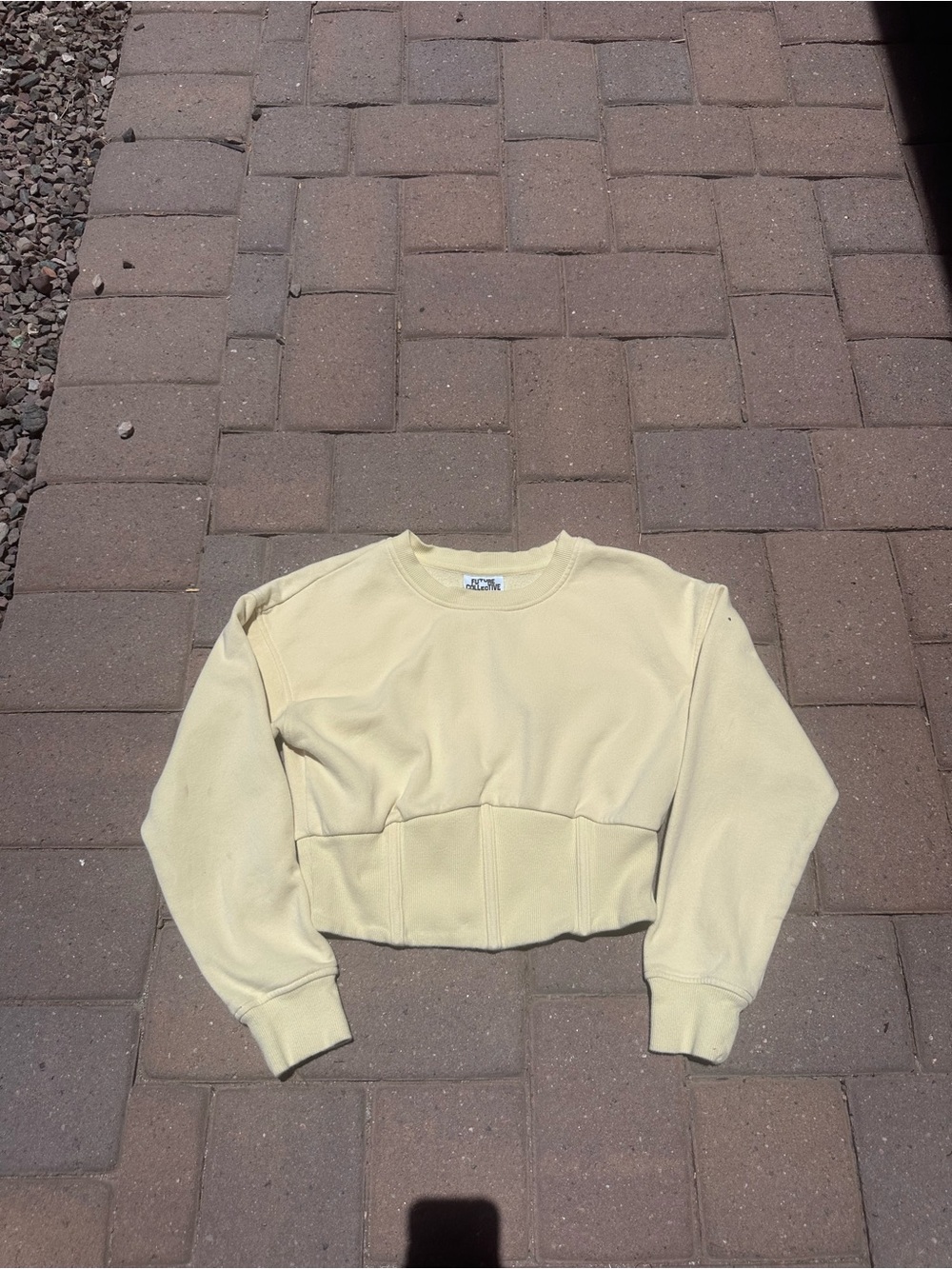 Future Collectives Butter Yellow Cropped Sweatshirt